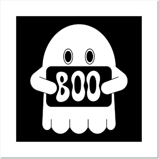 Spooky Ghost Boo | Halloween Flat Design Posters and Art